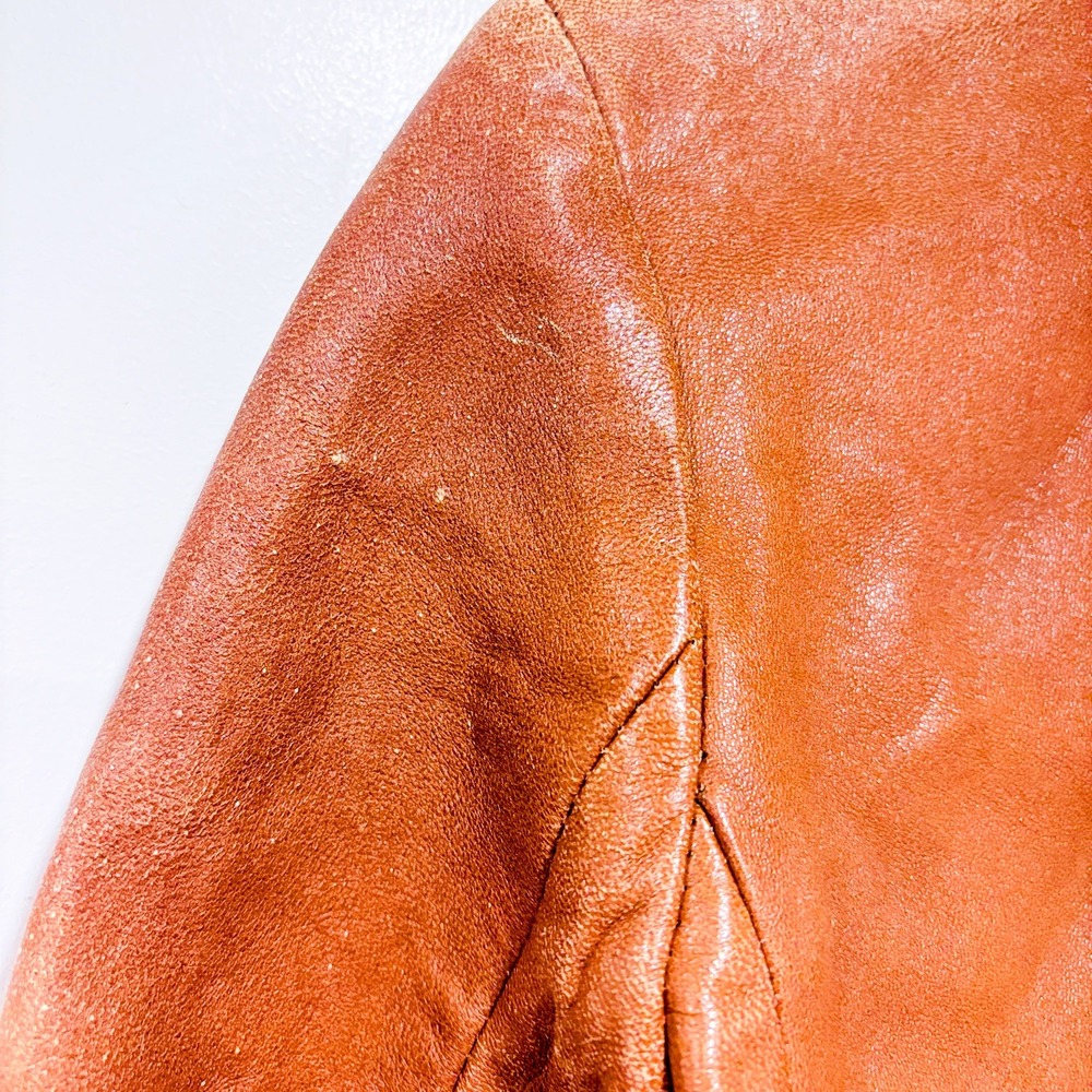 VERA PELLE Taupe leather jacket | Vintage minimalist | Small - Picture 11 of 14